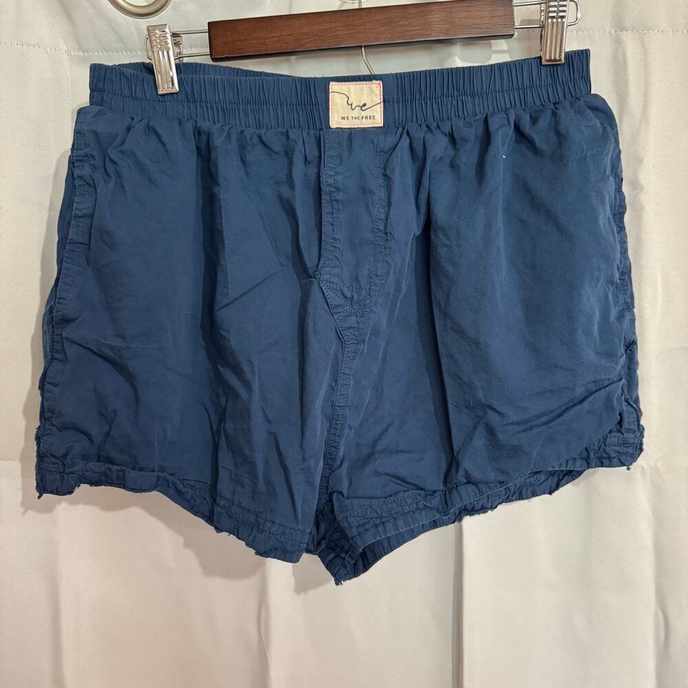 Free People We The Free Intimately Mini Shorts Solid Navy Boxers Size S Raw Hem